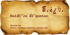 Balázs Ágoston névjegykártya