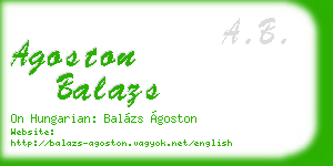 agoston balazs business card